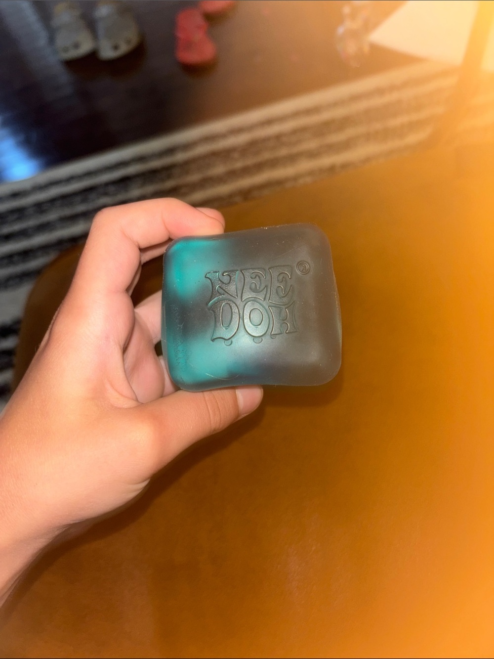 Kids Sensory Fidget Cube - Teal Black